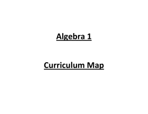 Algebra 1 Curriculum Map
