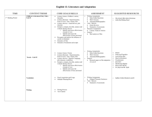 English 12: Literature and Adaptation