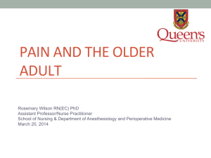 pain and the older adult - Community Networks of Specialized Care