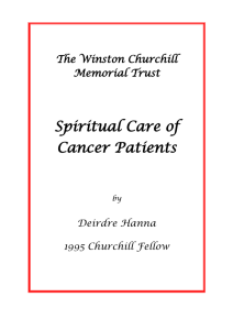 Spiritual Care of Cancer Patients