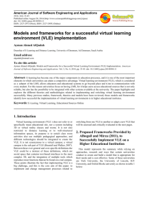 Models and frameworks for a successful virtual learning environment