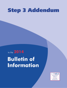 Step 3 Addendum to the 2014 Bulletin of Information