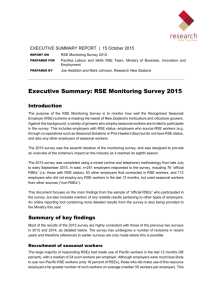 Executive Summary: RSE Monitoring Survey 2015