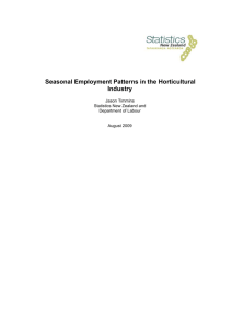 Seasonal Employment Patterns in the Horticultural Industry