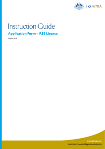 Instruction Guide - RSE licence - Australian Prudential Regulation