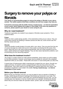 Polyps or fibroids removal surgery