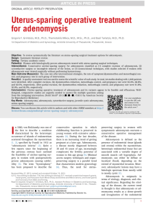 Uterus-sparing operative treatment for adenomyosis