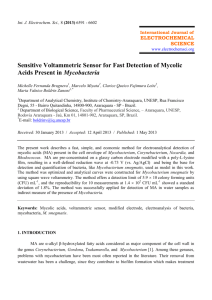 Sensitive Voltammetric Sensor for Fast Detection of Mycolic Acids