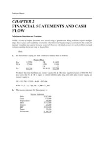 CHAPTER 2 FINANCIAL STATEMENTS AND CASH FLOW