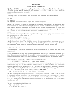 Physics 140 HOMEWORK Chapter 10A Q4. Figure 10