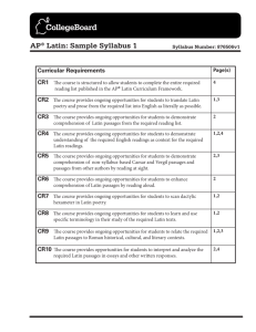 AP® Latin: Sample Syllabus 1