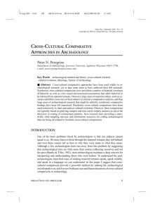 Cross-Cultural Comparative Approaches in Archaeology