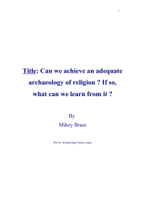 adequate archaeology of religion