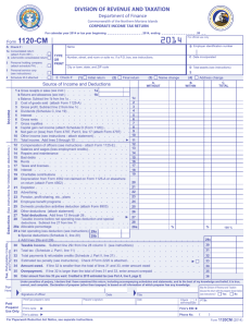 Form 1120CM (2014) - CNMI Department of Finance