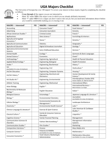 UGA Majors Checklist - UGA Career Center