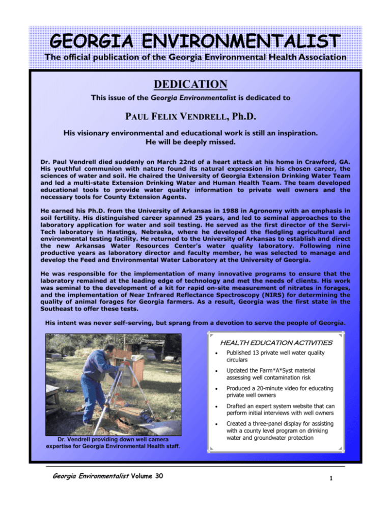 ENVIRONMENTALIST Environmental Health