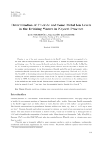 Determination of Fluoride and Some Metal Ion Levels in the Drinking