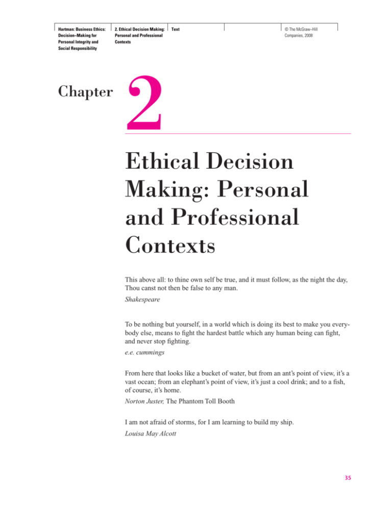 essay on ethical decision making