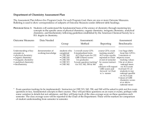 Department of Chemistry Assessment Plan