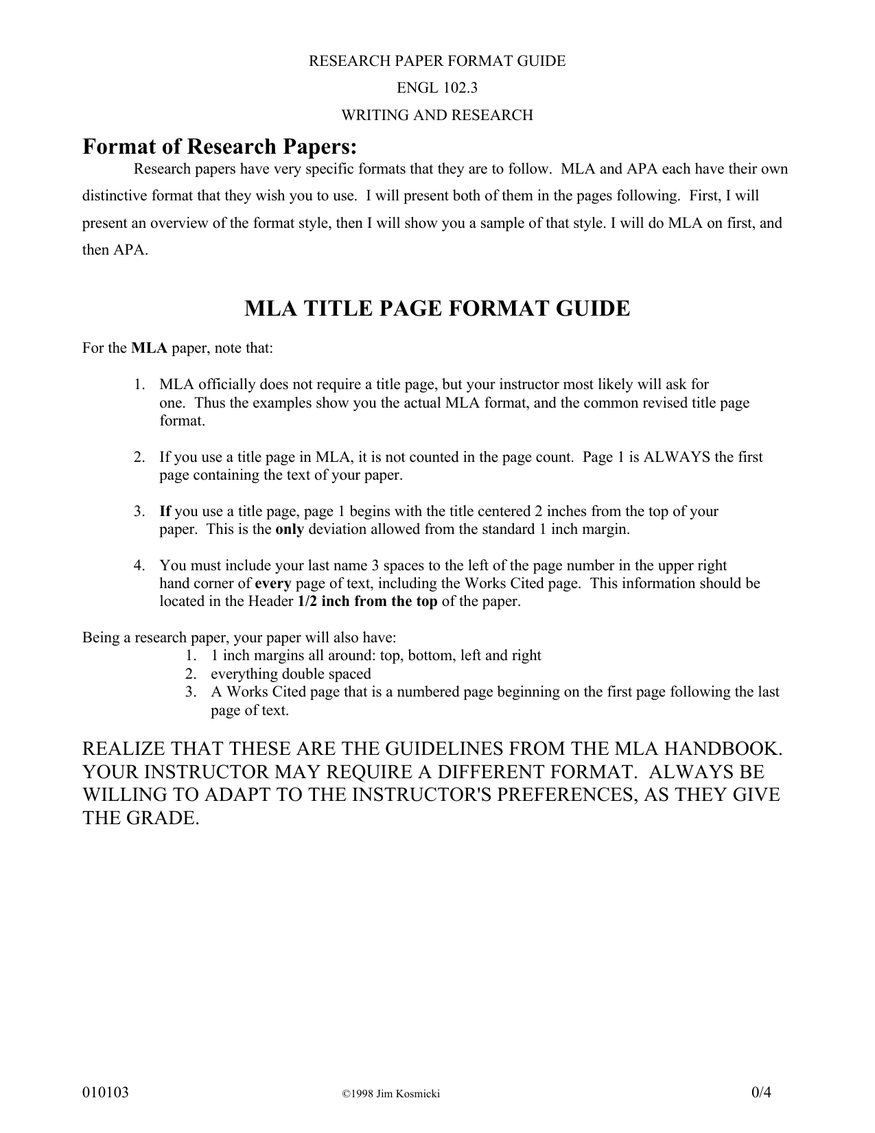 examples of research papers mla format