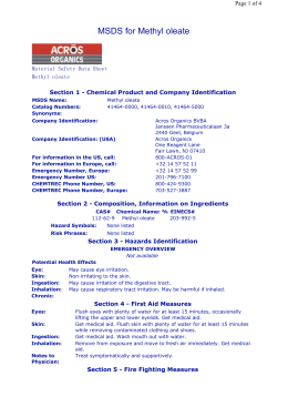 Material Safety Data Sheet Benzoic acid MSDS# 02720 Section 1