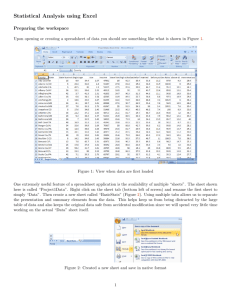 Statistical Analysis using Excel