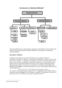 Introduction to Statistical Methods Descriptive Statistics