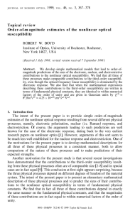 Topical review - Order-of-magnitude estimates of the nonlinear