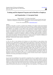 Training and Development Program and its Benefits to Employee