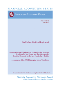 Health Care Entities (Topic 954)