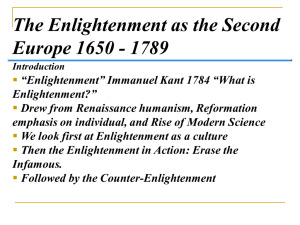 The Enlightenment as the Second Europe 1650