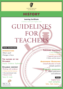 Teacher Guidelines - LC History