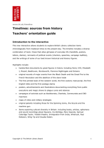 Timelines: sources from history Teachers' orientation