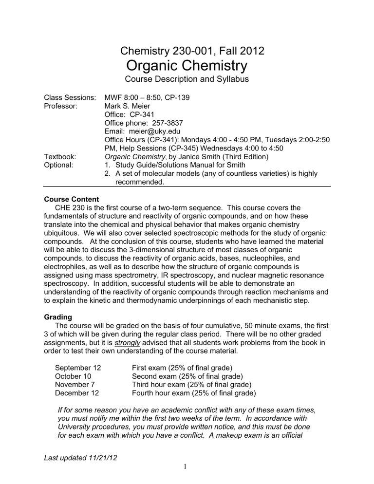 research proposal organic chemistry