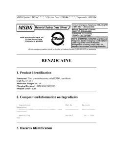 benzocaine - USC Upstate: Faculty