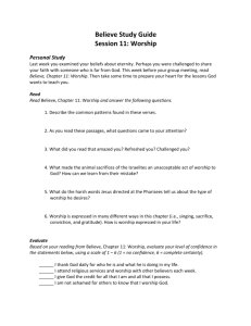 Believe Study Guide - Chapter 11