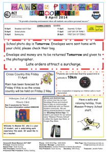 Monday, 28 April 2014 - Mawson Primary School