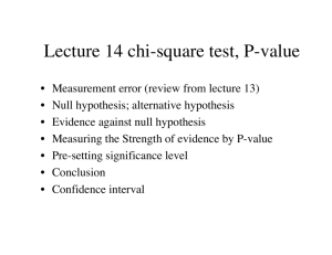 Lecture 14 chi-square test, P-value