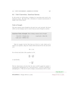 6.3 Unit Conversion: American System