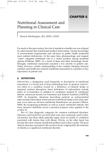 Nutritional Assessment and Planning in Clinical Care