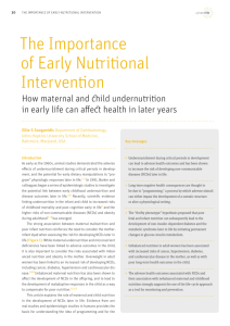 The Importance of Early Nutritional Intervention