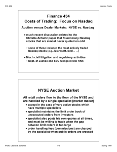 Auction versus Dealer Markets: NYSE vs. Nasdaq
