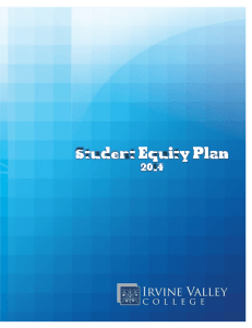 1 Irvine Valley College Student Equity Plan