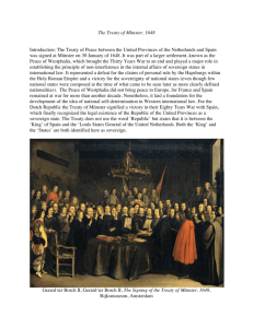 The Treaty of Münster, 1648 Introduction: The Treaty of Peace