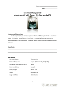 Aluminum(Al Chemical Changes LAB Aluminum(Al) with Copper (II