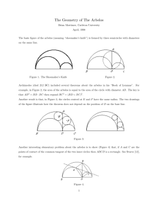 The Geometry of The Arbelos