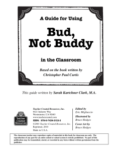 Bud, Not Buddy - Teacher's Pet Publications