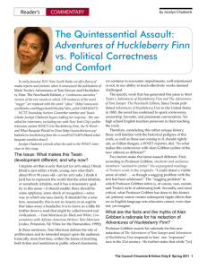 The Quintessential Assault: Adventures of Huckleberry Finn vs