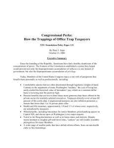 Congressional Perks: How the Trappings of Office Trap Taxpayers