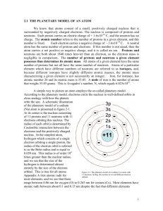 2.1 the planetary model of an atom